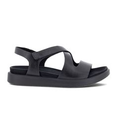 ECCO Flowt Cross Strap Backstrap Sandal (Women) - Black Sandals - Backstrap - The Heel Shoe Fitters Soft Leather Sandals, Sandal Design, Black Sandals Flat, Strappy Leather Sandals, Hiking Sandals, Ecco Shoes, Walking Sandals, Strap Sandals Women, Contemporary Minimalist