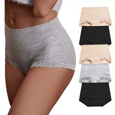 PRICES MAY VARY. ★ PREMIUM SOFT COTTON ： These women's mid-high waisted cotton underwear are made of 95% organic cotton and 5% spandex. Machine wash please kindly with laundry bag. ★ BREATHABLE COTTON UNDERWEAR: These underwear are made of high quality,super soft and breathable natural cotton. Comfortable to wear all day long. Reinforcing seam, stretchy enough. Double-layer Wide Elastic Waistband-No ride up, no roll down. ★MID/HIGH WAIST BRIEFS: These briefs are nice for tummy control, featuring Lounge Lingerie, Accessories Clothing, Amazon Women, Boy Shorts, Briefs, Apparel Accessories, Elastic, Outfit Accessories, Lace