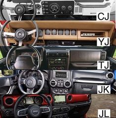 the interior of a car with different types of dashboards and dash lights on it