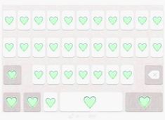 the green hearts are arranged in rows to match each other's heart shape shapes