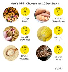 many different types of food are shown in this chart, including corn, rice and other foods