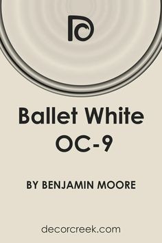 the cover for ballet white oc - 9 by benjam moore, with an abstract