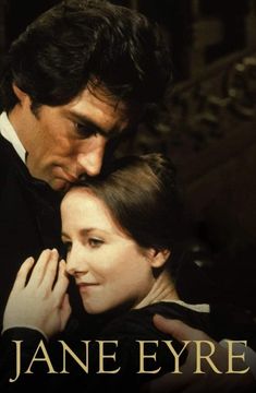 the movie poster for jane eyre and her husband, who is holding each other