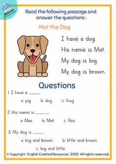 a printable worksheet for reading and writing the words in front of a dog