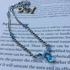 Aquamarine Swarovski AB Crystal Teardrop Necklace, Gifts for Wedding Anniversary Birthday Aries Zodiac Birthstone, March April Birthday Gift Gifts For Wedding Anniversary, Gifts For Wedding, Swarovski Crystal Necklace