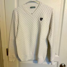 Greenrock V Neck Sweater. Size Medium/Runs Xsmall/Slim Fit. Never Worn/Excellent Material. Smoke Free Home. V Neck Sweater, Vneck Sweater, Neck Sweater, Men Sweater, Color White, Slim Fit, Man Shop, Size Medium, V Neck