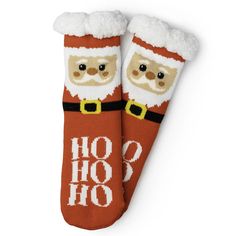 Keep your feet feeling festive! These playful slipper socks are perfect for holiday parties or lounging around at home watching Christmas movies. The 100% polyester socks have grippy non-slip soles and a warm, fluffy lining to keep your toes feeling toasty on cold winter days. The 100% polyester socks come in your choice of Santa with the words Ho Ho Ho or a gnome elf with the words Naughty or Nice. One size fits most. Imported.  Slipper socks have a fluffy lining and non-slip soles 100% polyester.  One size fits most. Watching Christmas Movies, Watch Christmas Movies, Slipper Socks, Ho Ho Ho, Winter Days, Winter Day, Christmas Wishlist, Christmas Movies, Cold Winter