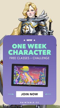 an advertisement for the new game, one week character