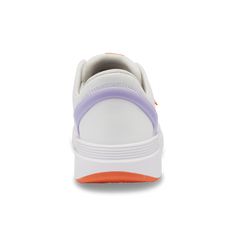 Women's Brisbane -Optic White/Sunset/Lilac – Kizik Modern Outdoor Synthetic Sneakers, Trendy Cushioned Sneakers For Walking, Trendy Walking Sneakers With Cushioned Footbed, Trendy Outdoor Synthetic Sneakers, White Retro Outdoor Sneakers, White Sunset, Sock Gifts, Retro Modern, Mens Spring