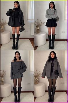 Platform Knee Boots Outfit, How To Pair Boots Outfit Ideas, Thigh High Boots Skirt Outfit, Tall Boots With Long Skirt, Fall High Boots Outfit, Steve Madden Berkleigh Boots Outfit, Skirt Long Boots Outfit, Winter Biker Boots Outfit, Modest Boots Outfit