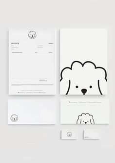 the stationery is designed to look like a poodle