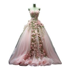 Elegant Pink Floral Prom Dresses Fashion Strapless Sleeveless Appliques 3D Flowers A-Line Gowns Prom Dresses Elegant, Floral Prom Dresses, Dresses Elegant, A Line Gown, 3d Flowers, Party Gowns, Appliques, Pink Floral, Evening Dresses