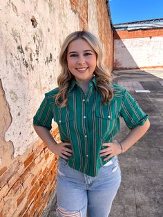 Add a touch of Western charm to your wardrobe with our Jade Serape Pearl Snap Button Down Top! Featuring a versatile serape design, convenient front chest pockets, and a stylish snap pearl closure, this short sleeve top is perfect for any rodeo or casual outing. Embrace the spirit of the Wild West with this must-have piece! Western Grunge Aesthetic, Pink Panache Jewelry, Concert Wear, Western Look, The Wild West, Short Sleeve Button Up, Wild West, Short Sleeve Top, The Spirit