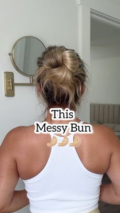 Lainey Ostrom | POV you found your go-to messy bun! 🫶save and try! - #messybuntutorial #viralhairstyles #viralhair #trendyhairstyles #trendyhair #hairups... | Instagram One Hair Tie Hairstyles, Topknot Hairstyles, Easy Updo, Easy Hairstyles Quick, Low Bun Hairstyles, Big Bun, Hair Upstyles, Messy Buns