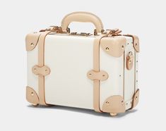 Luxury White Rectangular Case Bag, Elegant White Bags With Luggage Sleeve, Classic White Rectangular Case Bag, White Classic Rectangular Case Bag, Luxury White Bags With Luggage Sleeve, White Rectangular Case For Everyday Use, Classic White Bag With Luggage Sleeve, Chic White Bags With Leather Trim, White Formal Bag With Leather Trim