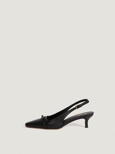 Black slingback in leather | Rouje • Rouje Paris Shoe Last, Rick Rack, Sheep Leather, Your Shoes, Goat Leather, Slingback Pump, Leather Care, Leather Pumps, Cow Leather