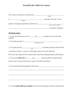 the powerpoint child care contract form is shown in this file, it shows an image of