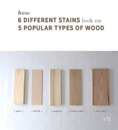 five different types of wood are shown on the cover of an article about how to use different