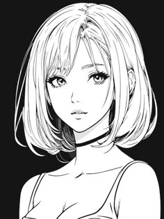 Female Face Reference Drawing Anime, Anime Sketch Female, Anime Drawing Black And White, Manga Girl Reference, Female Face Drawing Reference, Draw Hair, Sketch Portrait, Woman Sketch