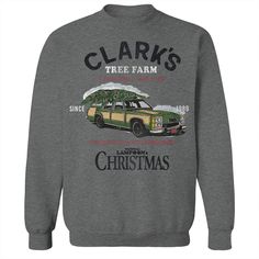 It's a beaut is what they'll say about this Men's Tree Farm National Lampoon's Christmas Vacation Graphic Fleece Crew Sweatshirt. FEATURES Crewneck Official National Lampoon's Christmas Vacation Merchandise. Licensed by Blended. Long sleeveFIT & SIZING ClassicFABRIC & CARE Fleece, Cotton Machine wash Imported Color: Graphite Heather. Gender: male. Age Group: adult. Material: Fleece|Cotton. Tree Farm Sign, Vacation Graphic, National Lampoon's Christmas Vacation, National Lampoons Christmas, Lampoons Christmas, National Lampoons Christmas Vacation, Are You Serious, Lampoon's Christmas Vacation, National Lampoons