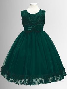 Girls Emerald Green Special Occasion Christmas Party Dress