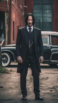 Turtle Neck Wedding Outfit Men, John Wick Photoshoot, Oppenheimer Fashion, John Wick Costume, John Wick Suit, John Wick Style, Dark Wear Men, Black Suit Men, Classy Suits