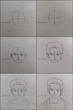 four different drawings of the same person's face