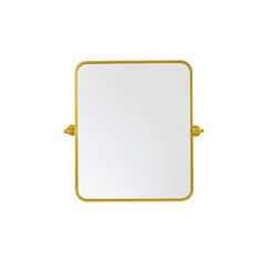 a square shaped mirror with gold trimming