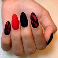 Black Matte Almond Nails Black Almond Nail Designs, Matte Almond Nails, Almond Nails Red, Almond Nail Designs, Classy Almond Nails, Black Almond Nails, Classy Nail Art Ideas, Glossier Nail Polish, Classy Nail Art