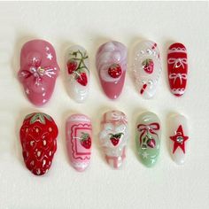 🍬 Materials: I use only premium materials to craft durable, long-lasting luxury press-on nails you can rely on. My nails will last for: 1-2 days with adhesive tabs (included in the nail set) 3-4 weeks with nail glue. All nails are reusable multiple times if cared for properly. Please follow the instructions included with your set. 🍬 Sizes: XS: 14, 11, 12, 10, 8 mm S: 15, 12, 13, 11, 8 mm M: 16, 12, 13, 11, 9 mm L: 18, 13, 14, 12, 10 mm If you need a custom size, please fill out the personalization section under the product options. I'm happy to assist you in measuring your nail size if you're unsure. 🍬 Each Nail Set Includes: * 10 nails in your chosen size * 24 adhesive tabs * 1 nail glue * 1 cuticle stick * 1 alcohol wipe 🍬 Processing Time: Every set of nails in my shop is handmade an Cute Gel Nails, Kawaii Nails, Romantic Dates, Dream Nails, Cute Nail Designs, Funky Nails, Types Of Nails