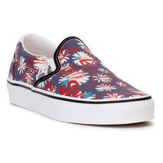 Vans Skate Core Classic Slip On Sneakers Are Durable And Comfortable,Padded Collars For Support, Made Of Durable And Easy To Clean Canvas Upper And Vans Vulcanized Signature Waffle Outsole. Size Is Women’s 7.5/Men’s 6.0 Brand New In Original Vans Box, Both In Perfect Condition Floral Vans Slip On, Vans Skate, Vans Red, On Sneakers, Womens Vans, Vans Shoes, Slip On Sneakers, On Shoes, Womens Shoes Sneakers