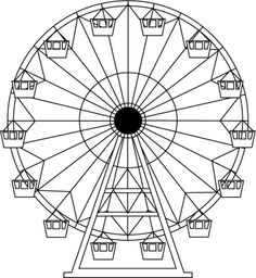 Gaint Wheel Drawing, Faris Wheel Drawing, Ferris Wheel Drawing, Ferris Wheel Painting, Wheel Drawing, Wheel Crafts, Wheel Art, Cute Coloring Pages, Women's Wear