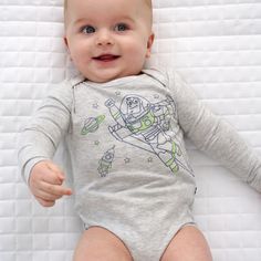 Disney Pixar Buzz Lightyear Graphic Bodysuit - Little Sleepies Sensory Friendly, Baby G, Grey Joggers, Buzz Lightyear, Black Joggers, Disney Toys, Toy Story, Disney Pixar, Jersey Fabric