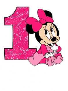 minnie mouse with the number one on it's face and her name is 1