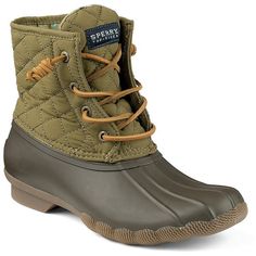 Sperry Saltwater Quilted Waterproof Cold-Weather Duck Boots ($120) ❤ liked on Polyvore featuring shoes, boots, quilted boots, quilted shoes, waterproof boots, water proof shoes and sperry top-sider Sperry Duck Boots, Womens Duck Boots, Quilted Boots, Sperry Women's, Duck Boot, Weather Boots, Waterproof Shoes