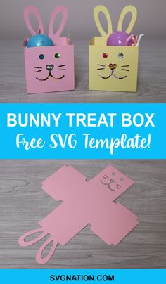 bunny treat box with free svg template for the easter bunny and rabbit paper bag