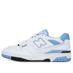 The New Balance 550 Carolina Blue is a perfect example of the classic, simplistic design that the brand is known for. With a white leather upper and powder blue accents, this sneaker is sure to turn heads. The raised ‘N’ on the quarter panel and flying NB logo on the heel add an extra touch of style, while the durable rubber cupsole and exposed EVA wedge provide superior comfort and support. (SNKR/Retro/Unisex/Low Top/Non-Slip/Basketball) New Balance Blue High-top Sneakers With Boost Midsole, Blue New Balance High-top Sneakers With Round Toe, Blue New Balance High-top Sneakers For Streetwear, Sporty Blue High-top New Balance Sneakers, Blue Low-top New Balance Basketball Shoes, New Balance Blue Skate Shoes For Streetwear, Blue High-top New Balance Skate Shoes, Blue Classic Breathable Sneakers, Nb Logo