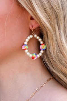 Multi Sunny Day Beaded Daisy Smile Earrings - Madison and Mallory Smile Earrings, Flower Smiley Face, Flower Smiley, Beaded Daisy, Spring Jewelry, Sunny Day, Smiley Face, Sunny Days, Beaded Earrings