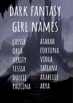 Goth Girl Names, Gothic Girl Names, Vampire Girl Names, Gothic Names, Sorceress Names, Aesthetic Baby Names, Fantasy Character Names, Unisex Baby Names