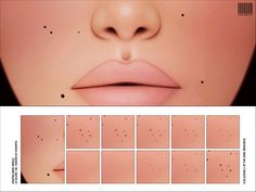 a woman's nose with different spots on the skin and her lips are shown