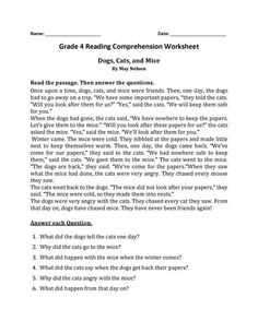 the grade 4 reading competition worksheet is shown in black and white with text