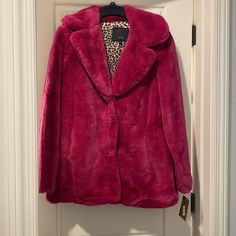 Hot Pink Steve Madden Coat. Brand New, Smoke Free, Pet Free Home. Never Worn. Batwing Coat, Faux Fur Lined Coat, Red Peacoat, Steve Madden Jacket, Fit And Flare Coat, Fur Lined Coat, Street Jacket, Faux Leather Moto Jacket, Flannel Jacket