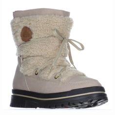 Waterproof and comfortable to wear on any terrain, you're going to love reaching for the Maxine boots from Pajar Canada! An ice-gripping technology outsole comes together with a nylon and sherpa upper for extra warmth and functionality. The removable ultra light insole allows you to adjust these equally fashionable and functional boots per your preferences. Boots On Sale, Casual Street Wear, Boots For Sale, Lining Fabric, Ankle Boots, Shoe Boots, On Sale, Lace Up, Technology