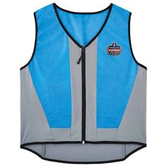 The Chill-Its 6667 Wet Evaporative Cooling Vest is made with a lightweight PVA material that provides immediate cooling relief to the core area. The lightweight construction is designed with breathable mesh panel siding making it more comfortable than other wet evaporative vests that can be heavy to wear. A front zipper offers an easy on/off, customized fit. For best results, we recommend this body cooling vest be worn over a t-shirt and not covered by other clothing. To activate, simply run under water and wring out “ no ice or refrigeration is needed. The PVA material is super evaporative and feels cooler than ambient air, keeping you feeling cool and comfortable for hours. Machine wash as needed and hang dry for longest life, the vest will stiffen as it dries. All PVA materials dry stif Evaporative Cooling, Cooling Vest, Gray Design, Beat The Heat, Work Jackets, Mesh Panel, Work Shirts, Panel Siding, On Off