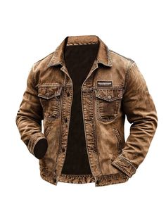 Men Jackets, Men's Vintage Yellowstone Jacket Rip Multi-Pocket Distressed Lapel Outdoor Jacket Vintage Yellowstone, American Western, Men Jackets, Western Jacket, Outdoor Jacket, Vintage Western, Casual Party, Vintage Men, Mens Jackets