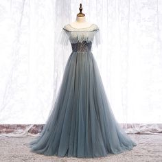 Floor-length Tulle Ball Gown For Banquet, Tulle Ball Gown Evening Dress, Tulle Floor-length Ball Gown For Debutante Ball, Floor-length Tulle Ball Gown For Debutante Ball, Tulle Ball Gown With Sweep Train For Evening, Tulle Ball Gown For Evening Dress, Tolkien Wedding, Gowns Dresses Evening, Long Ball Gown