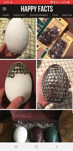 several pictures of different types of balls in a box with chains on the top and bottom