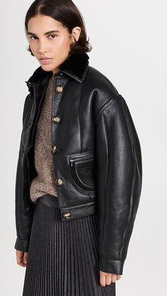 Saks Potts Maiken Leather Jacket | Shopbop Saks Potts, Best Leather Jackets, Lambskin Jacket, Street Style Winter, Leather Jacket Black, Leather Collar, Fall Jackets, D Ring, Fashion Lover