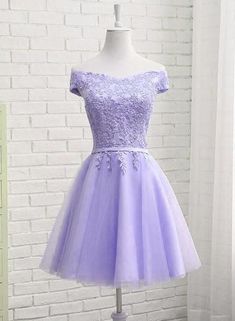 Light Purple Short New Style New Homecoming Dresses Bridesmaid Dresses Short Purple, Cute Homecoming Dresses, Sukienki Plus Size, New Party Dress, 파티 드레스, Short Party Dress, Short Homecoming Dress, Lace Homecoming Dresses