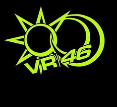 the logo for vr 46 is shown in neon green on a black background with white letters